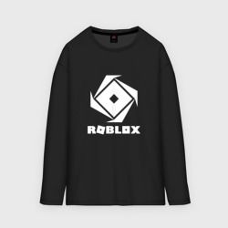Женский лонгслив oversize хлопок Roblox white logo
