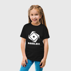 Детская футболка хлопок Roblox white logo - фото 2