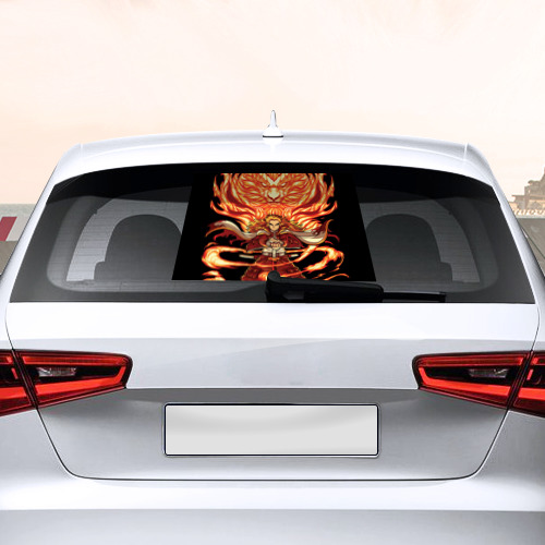 Наклейка на авто - для заднего стекла Пламенный столб Ренгоку Кенджуро - фото 2