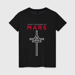 Женская футболка хлопок 30 Seconds To Mars, logo