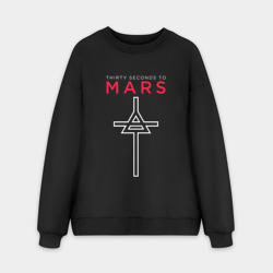 Мужской свитшот oversize без начеса хлопок 30 Seconds To Mars, logo