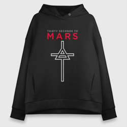 Женское худи Oversize хлопок 30 Seconds To Mars, logo