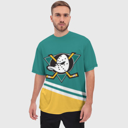 Мужская футболка oversize 3D Анахайм Дакс, NHL - фото 2