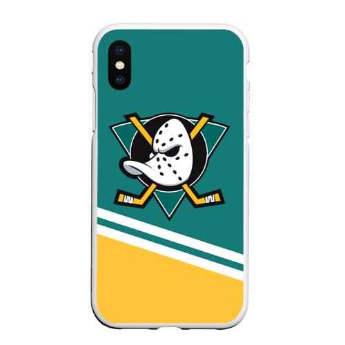 Чехол для iPhone XS Max матовый Анахайм Дакс, NHL, цвет белый