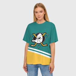 Женская футболка oversize 3D Анахайм Дакс, NHL - фото 2