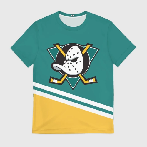 Мужская футболка 3D с принтом Анахайм Дакс, NHL, вид спереди #2