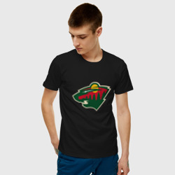 Мужская футболка хлопок Миннесота Уайлд логотип - фото 2