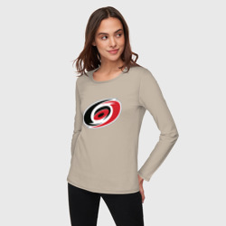 Женский лонгслив хлопок Каролина Харрикейнз, Carolina Hurricanes логотип - фото 2