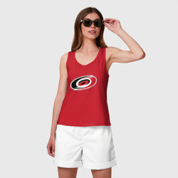 Женская майка хлопок Каролина Харрикейнз, Carolina Hurricanes логотип - фото 2