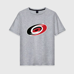 Женская футболка хлопок Oversize Каролина Харрикейнз, Carolina Hurricanes логотип