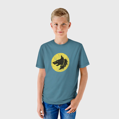 Детская футболка 3D с принтом Космические Волки (цвет легиона 6), фото на моделе #1