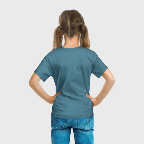 Детская футболка 3D с принтом Космические Волки (цвет легиона 6), вид сзади #2