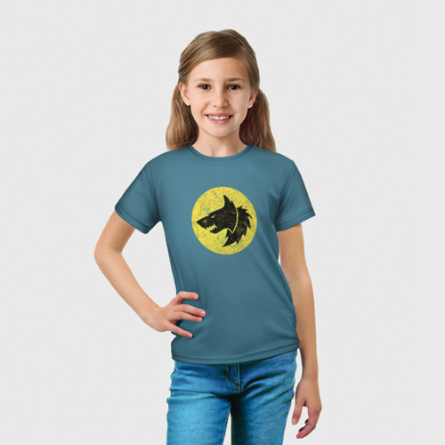 Детская футболка 3D с принтом Космические Волки (цвет легиона 6), вид сбоку #3