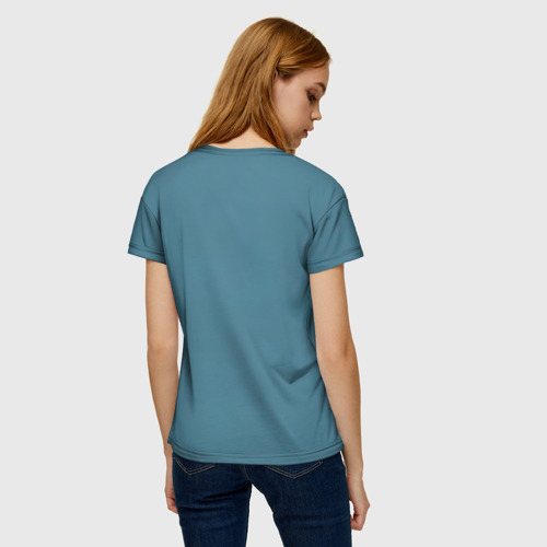 Женская футболка 3D с принтом Космические Волки (цвет легиона 6), вид сзади #2