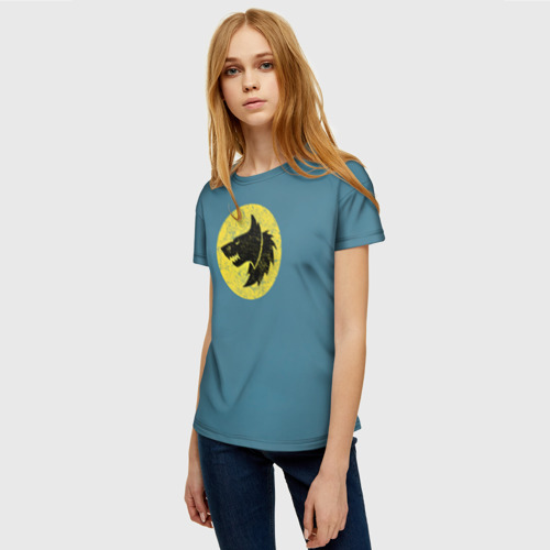 Женская футболка 3D с принтом Космические Волки (цвет легиона 6), фото на моделе #1