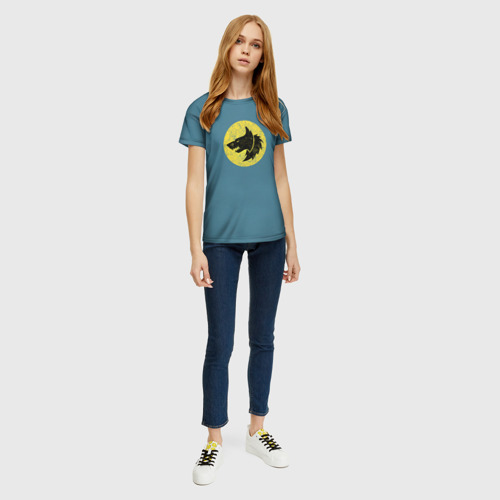 Женская футболка 3D с принтом Космические Волки (цвет легиона 6), вид сбоку #3