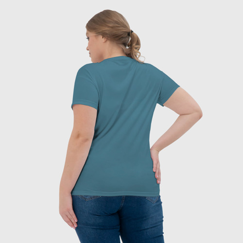 Женская футболка 3D с принтом Космические Волки (цвет легиона 6), вид сзади #2
