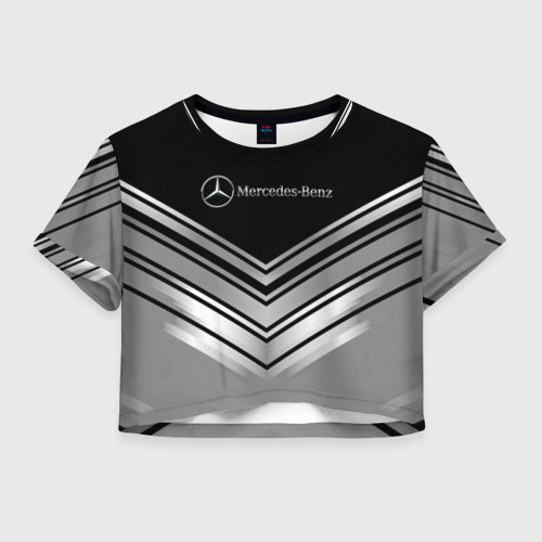 Женская футболка Crop-top 3D [Mercedes-Benz] Текстура, цвет 3D печать