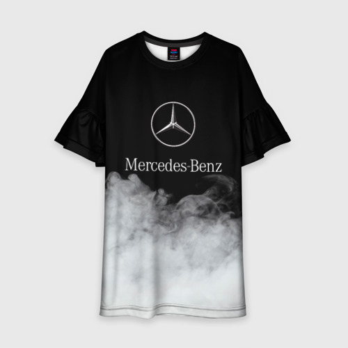 Детское платье 3D с принтом [Mercedes-Benz] Облака, вид спереди #2
