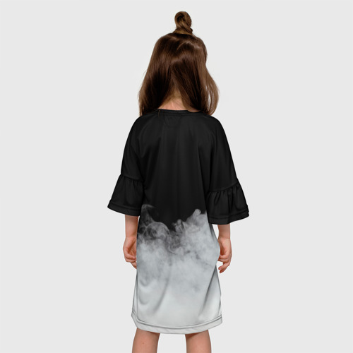 Детское платье 3D с принтом [Mercedes-Benz] Облака, вид сзади #2