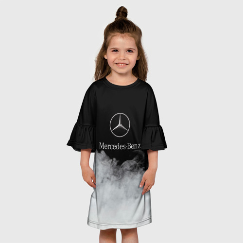 Детское платье 3D с принтом [Mercedes-Benz] Облака, вид сбоку #3