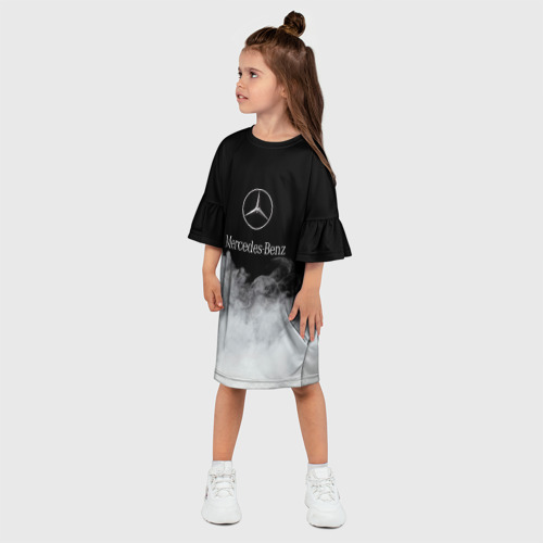 Детское платье 3D с принтом [Mercedes-Benz] Облака, фото на моделе #1
