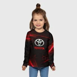 Детский лонгслив 3D [Toyota] Неоновые соты - фото 2