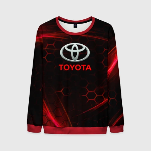 Мужской свитшот 3D [Toyota] Неоновые соты