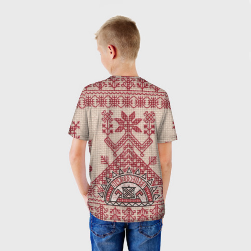 Детская футболка 3D Славянская вышивка Узоры Руси, цвет 3D печать - фото 4