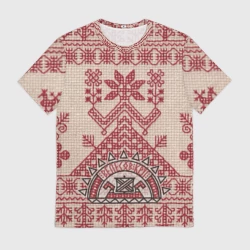 Мужская футболка 3D Славянская вышивка Узоры Руси