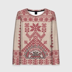 Женский лонгслив 3D Славянская вышивка Узоры Руси