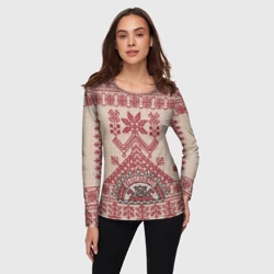 Женский лонгслив 3D Славянская вышивка Узоры Руси - фото 2