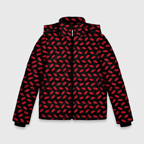 Зимняя куртка для мальчиков 3D Поцелуи алые губы для любимых, цвет красный