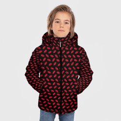 Зимняя куртка для мальчиков 3D Поцелуи алые губы для любимых - фото 2