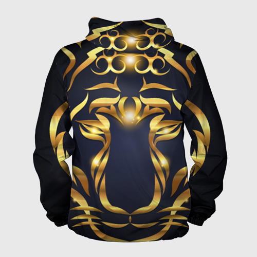 Мужская ветровка 3D с принтом Золотой символ года Тигр, вид сзади #1