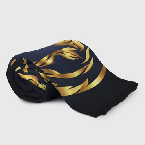 Плед 3D Золотой символ года Тигр, цвет 3D (велсофт) - фото 2
