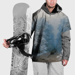 Накидка на куртку 3D Зимний пейзаж картина маслом