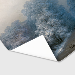 Бумага для упаковки 3D Зимний пейзаж картина маслом - фото 2