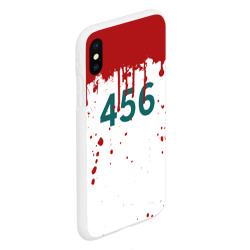 Чехол для iPhone XS Max матовый Игра в кальмара персонаж 456 кровь - фото 2