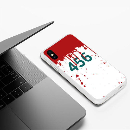 Чехол для iPhone XS Max матовый Игра в кальмара персонаж 456 кровь - фото 5