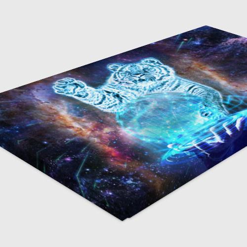 Холст прямоугольный Звездный тигр и космо-сфера, цвет 3D печать - фото 4