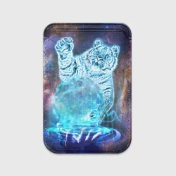 Картхолдер Magsafe магнитный Звездный тигр и космо-сфера