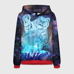 Мужская толстовка 3D Звездный тигр и космо-сфера