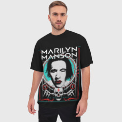 Мужская футболка oversize 3D Marilyn Manson - We are chaos - фото 2