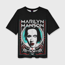 Женская футболка oversize 3D Marilyn Manson - We are chaos