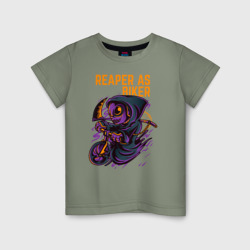 Детская футболка хлопок Велосипедист с косой