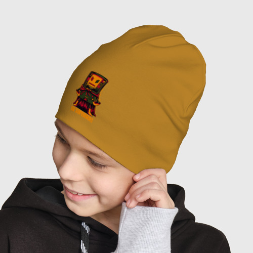 Детская шапка демисезонная Геймбой супергерой, цвет горчичный - фото 4