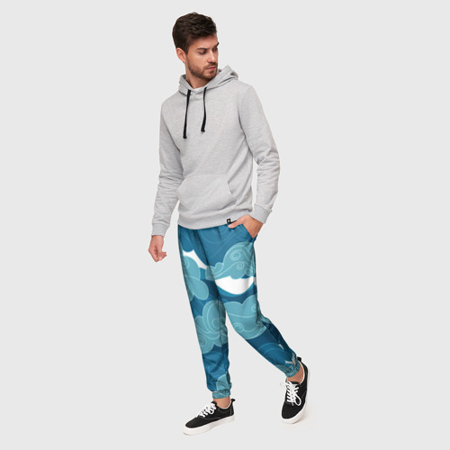 Мужские брюки 3D с принтом Облака Греции, фото на моделе #1