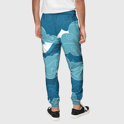 Мужские брюки 3D с принтом Облака Греции, вид сзади #2
