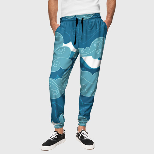 Мужские брюки 3D с принтом Облака Греции, вид сбоку #3
